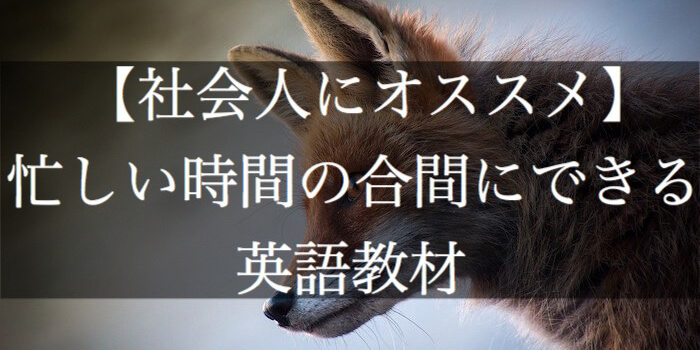 【社会人にオススメ】忙しい時間の合間にできる英語教材